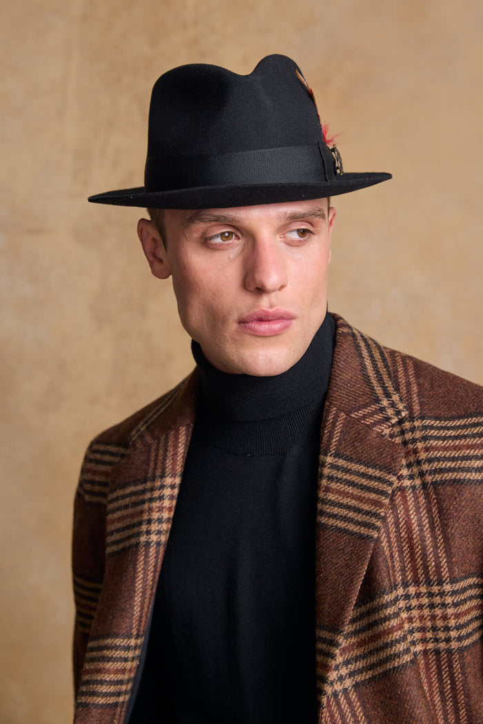Unisex Kildare Felt Trilby Hat - Black