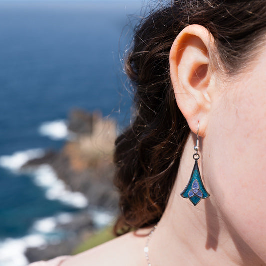 Earrings Celtic Bell Turquoise & Lilac