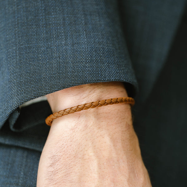 Luke Landon Leather Bracelet - Peanut Brown Small