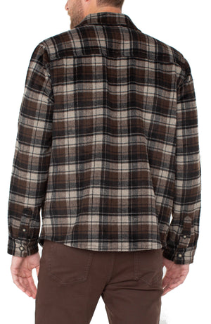 Men's Shirt Jacket - Putty Brown Black Multi