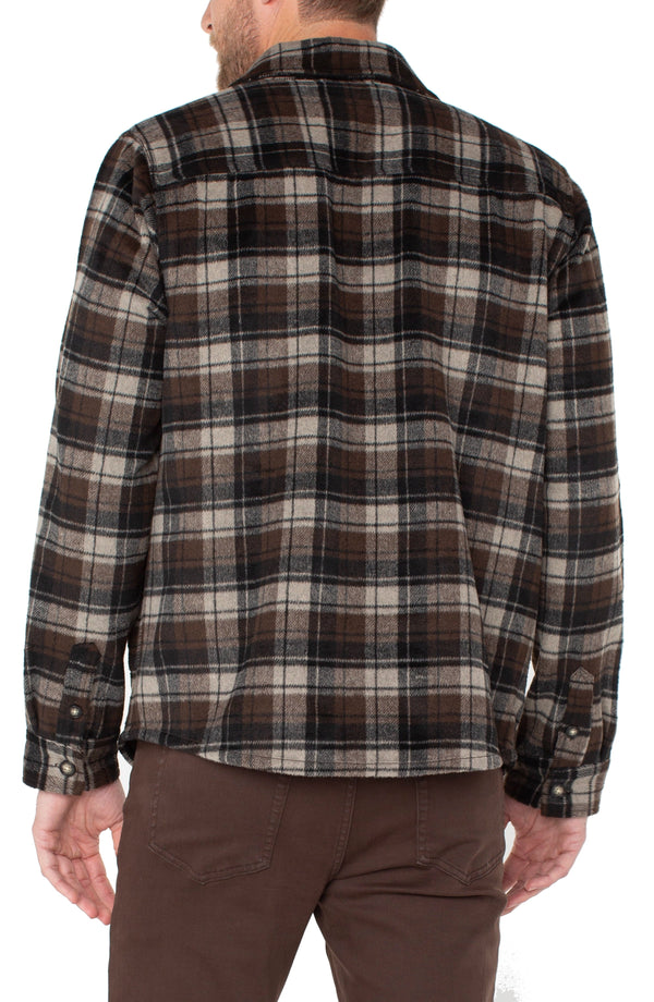 Men's Shirt Jacket - Putty Brown Black Multi