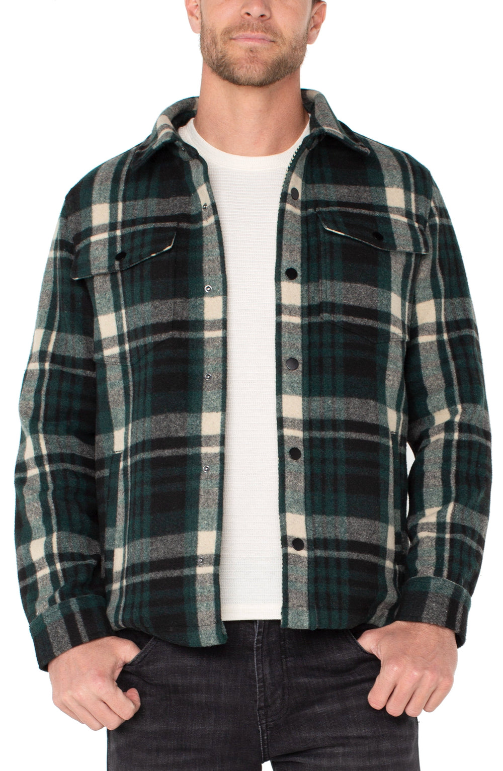 Men's Shirt Jacket - Spruce & Black Multi