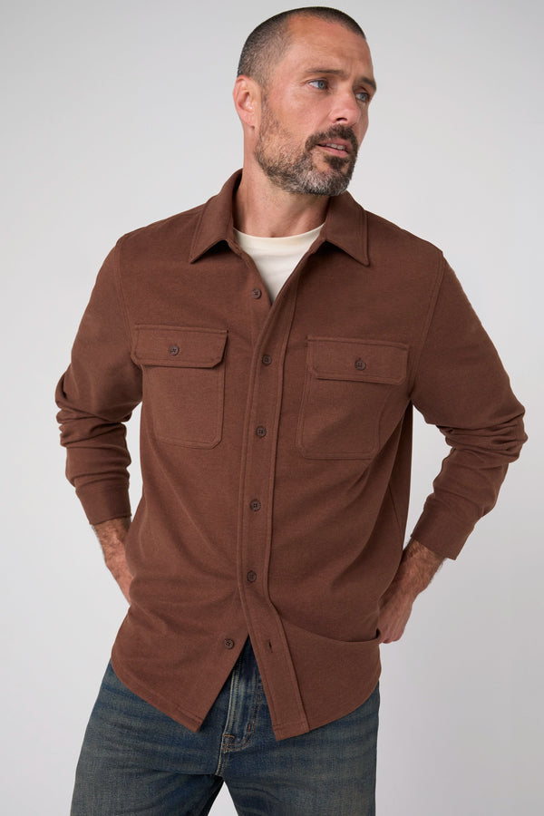 Long Sleeve Button Up Knit Shirt