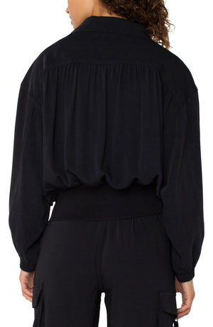 Zip Up Dolman Jacket - Black