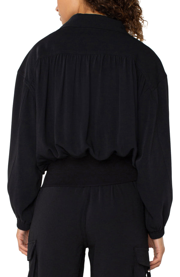 Zip Up Dolman Jacket - Black