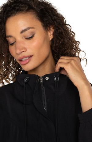 Zip Up Dolman Jacket - Black