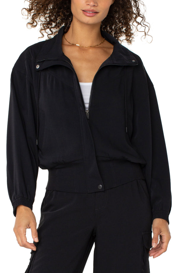 Zip Up Dolman Jacket - Black