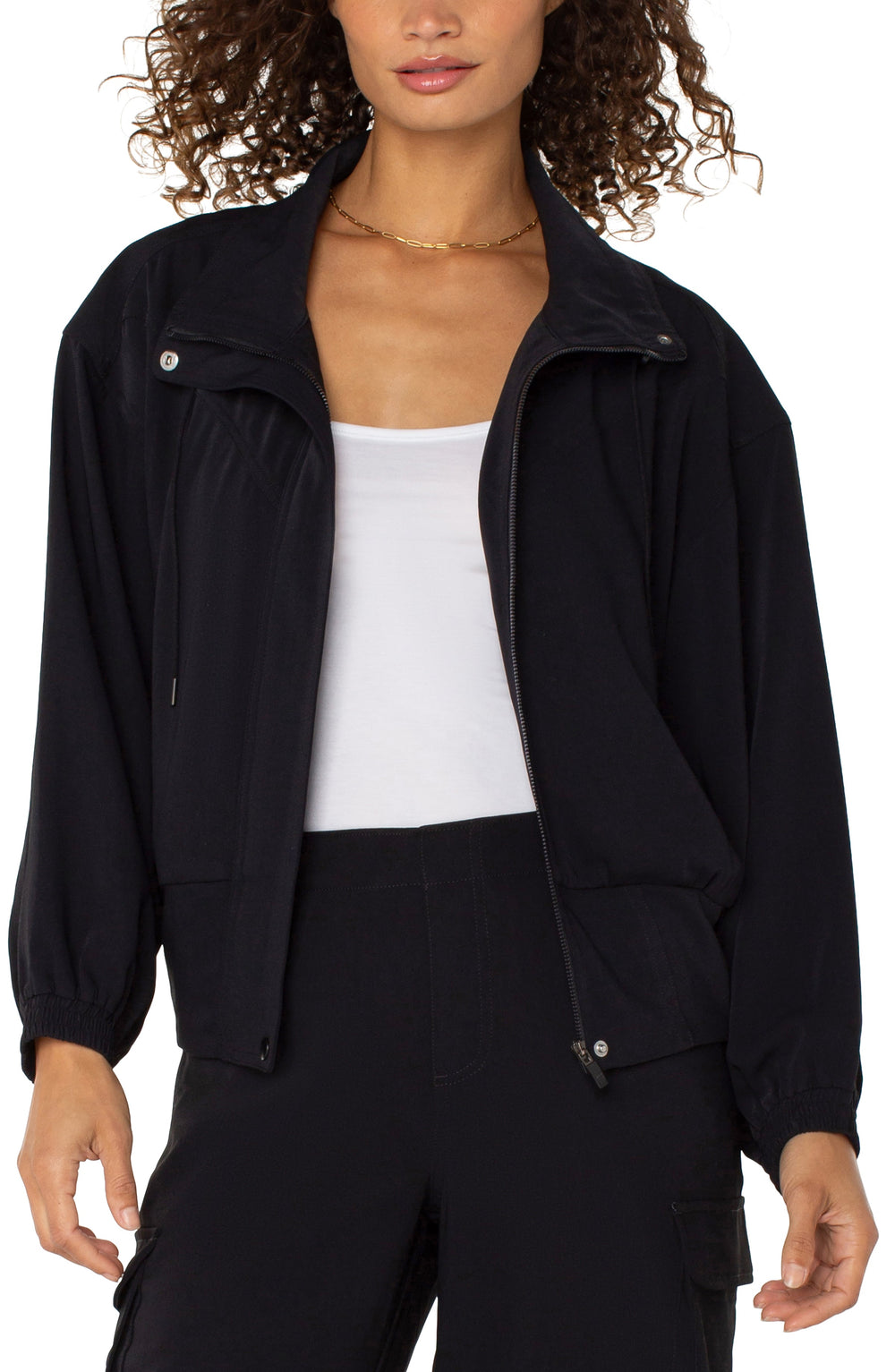 Zip Up Dolman Jacket - Black