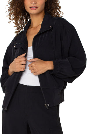 Zip Up Dolman Jacket - Black