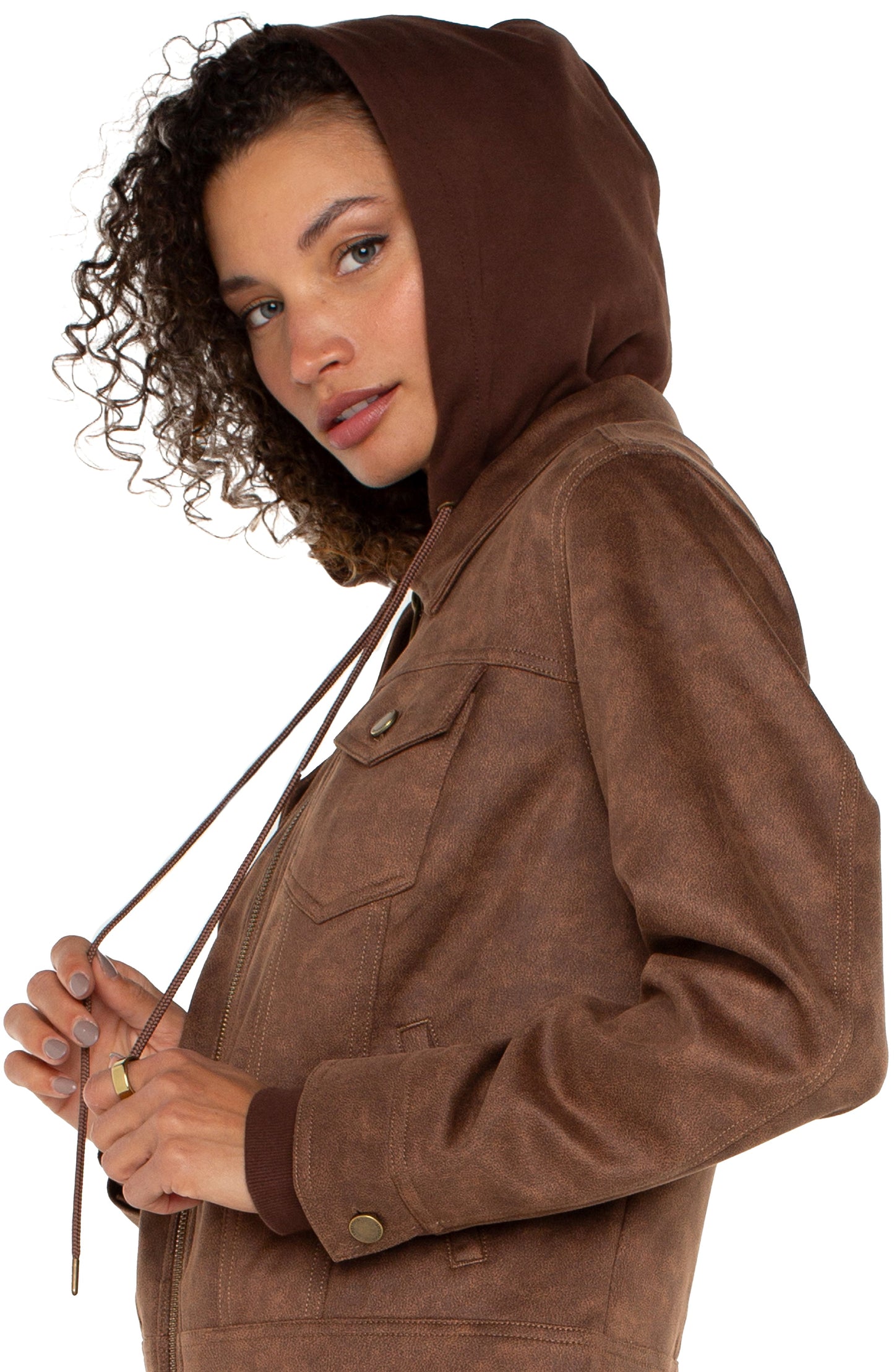 Zip Up Trucker Jacket With Removeable Hood