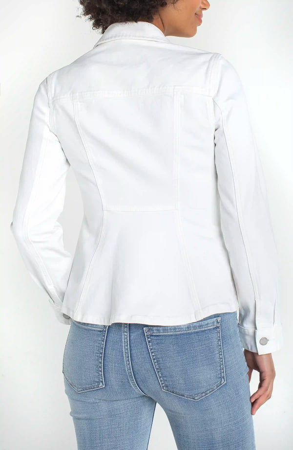 Fit & Flare Trucker Jacket - Bright White