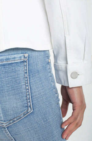Fit & Flare Trucker Jacket - Bright White