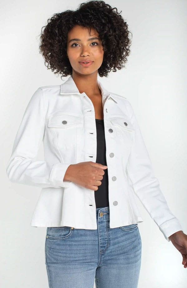 Fit & Flare Trucker Jacket - Bright White