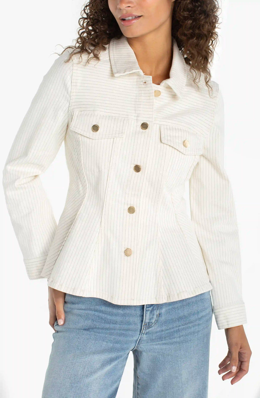 Fit & Flare Trucker Jacket - Nautical Stripe