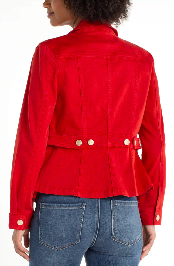 Peplum Jacket w/ Tab Detail - Fire Brick