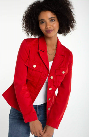 Peplum Jacket w/ Tab Detail - Fire Brick