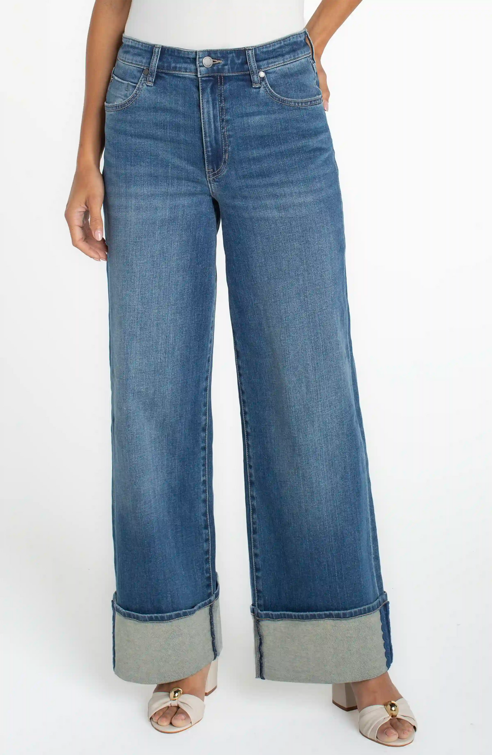 Morgan Cuffed Crop Wide Leg w/ Trip 30" Inseam
