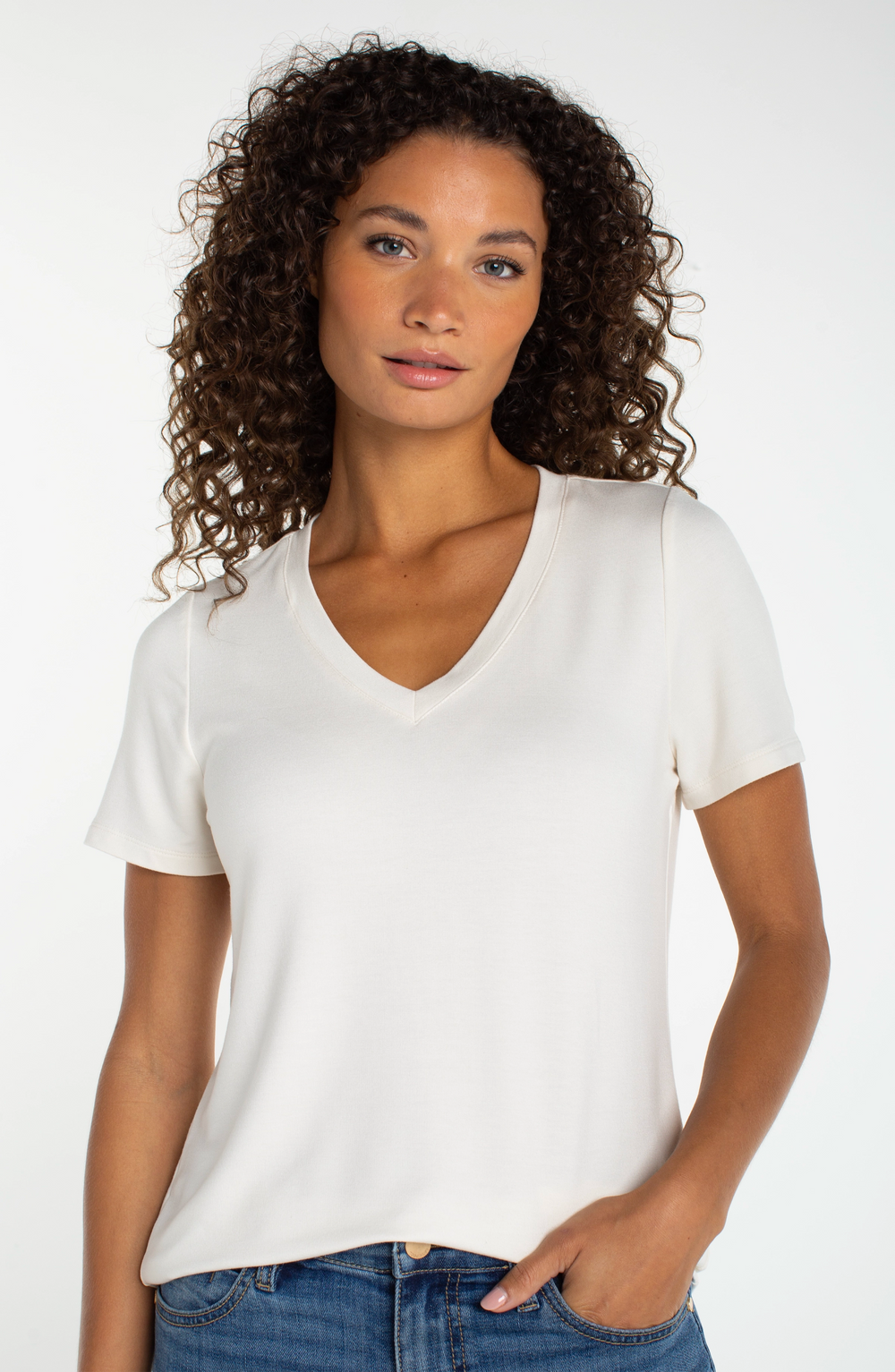 Short Sleeve V-Neck Knit Shirt