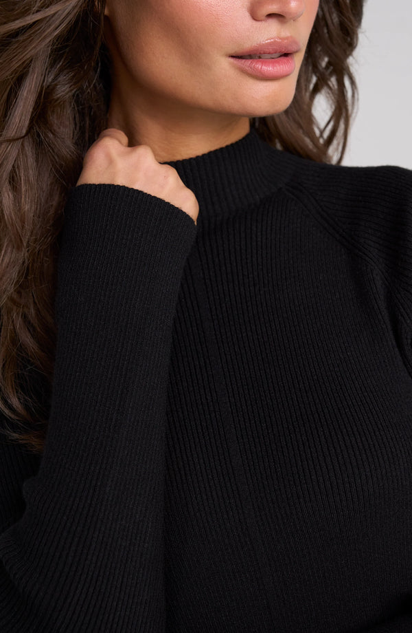 Long Sleeve Turtleneck Sweater - Black