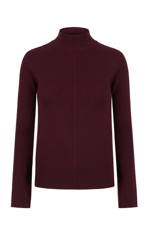 Long Sleeve Turtleneck Sweater - Dark Oxblood
