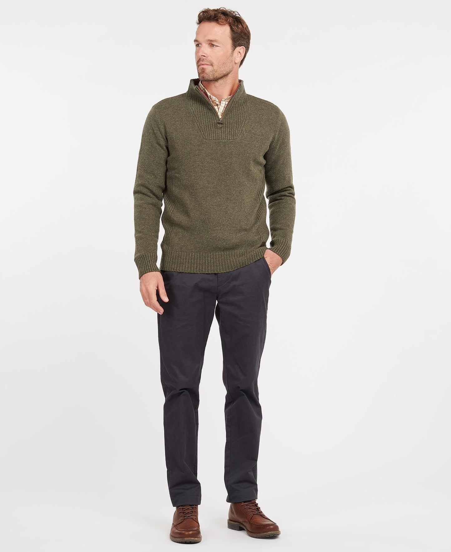 Barbour Nelson Essential Half Zip - Seaweed