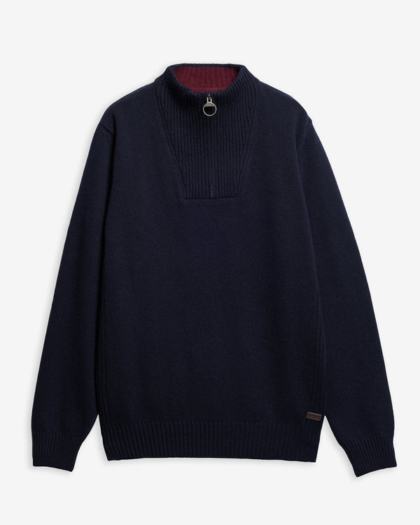 Barbour Nelson Quarter Zip - Navy