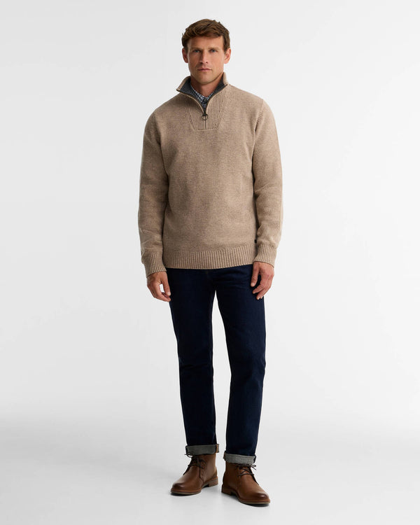 Barbour Nelson Quarter Zip - Oatmeal