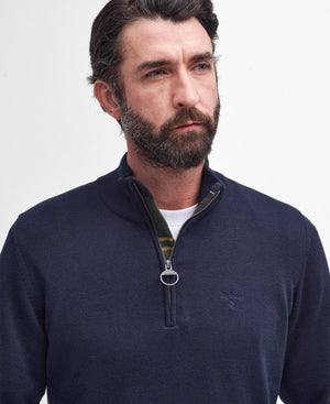 Barbour Cotton Half Zip Sweater - Navy