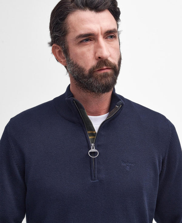 Barbour Cotton Half Zip Sweater - Navy