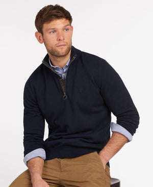 Barbour Cotton Half Zip Sweater - Navy