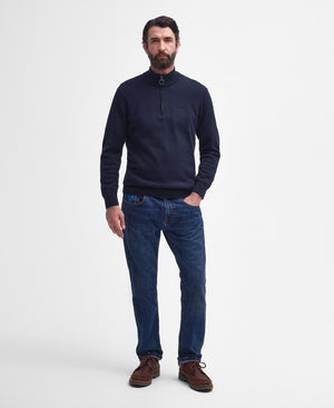 Barbour Cotton Half Zip Sweater - Navy