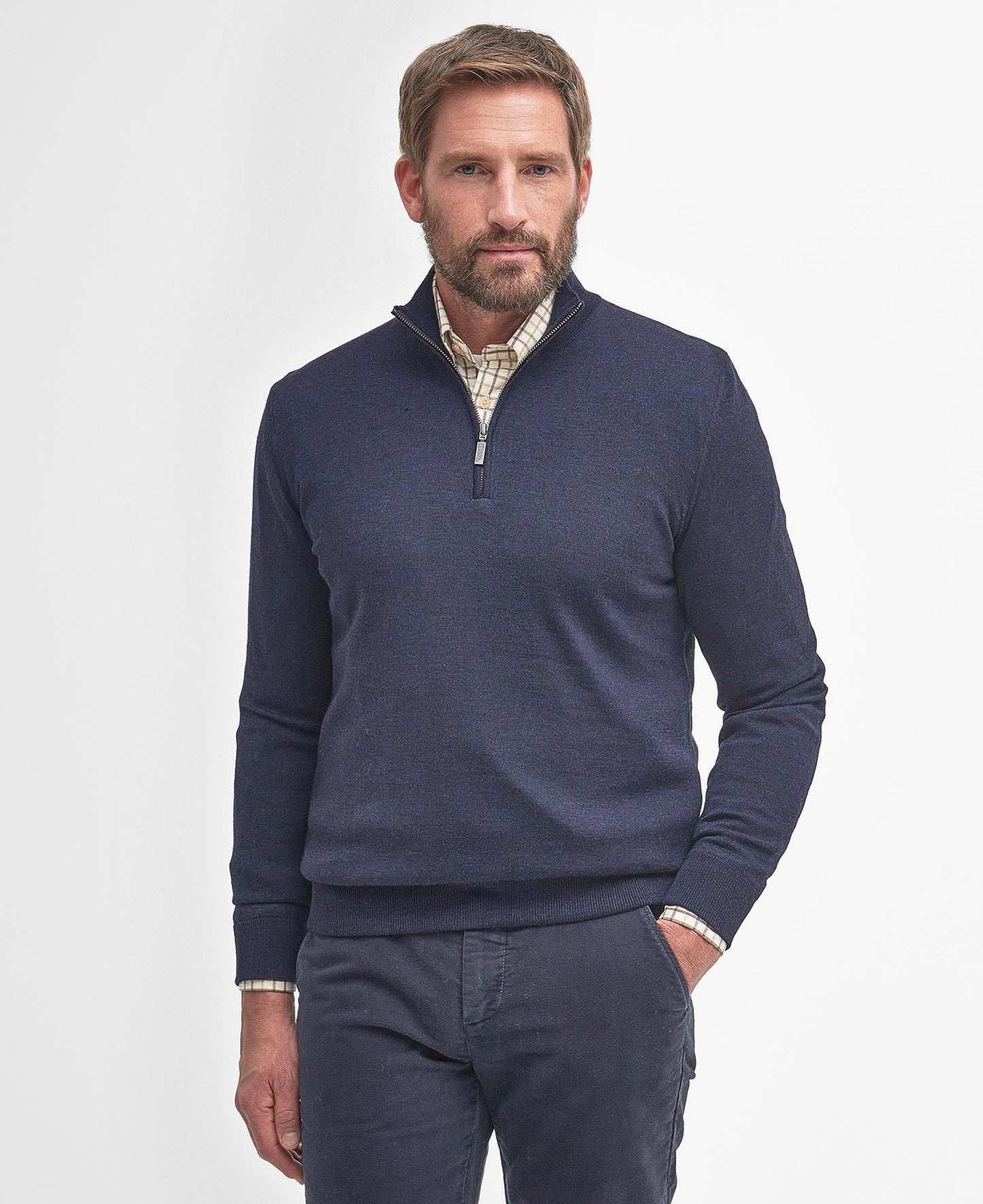 Barbour Gamlin Half Zip Pullover - Navy