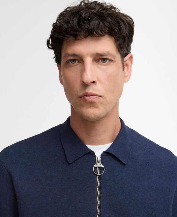 Barbour Crowcombe Knitted Zip Through - Navy