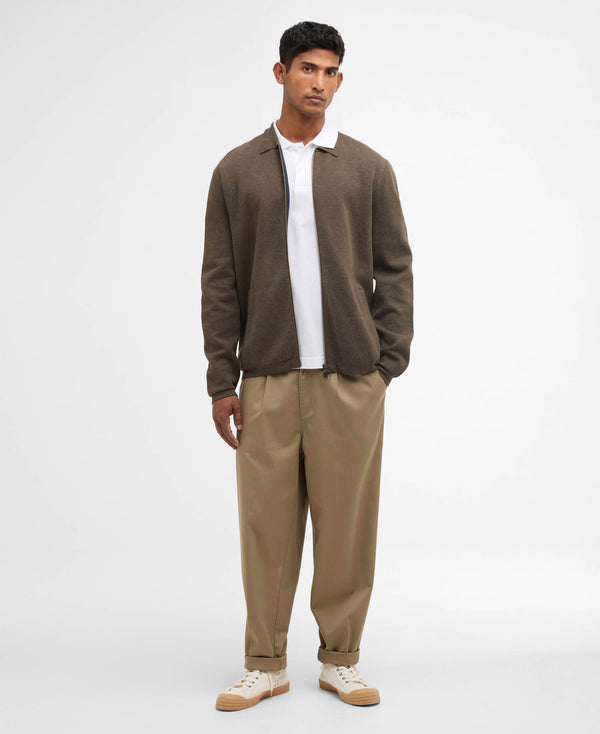 Barbour Crowcombe Knitted Zip Through - Olive