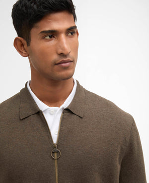 Barbour Crowcombe Knitted Zip Through - Olive