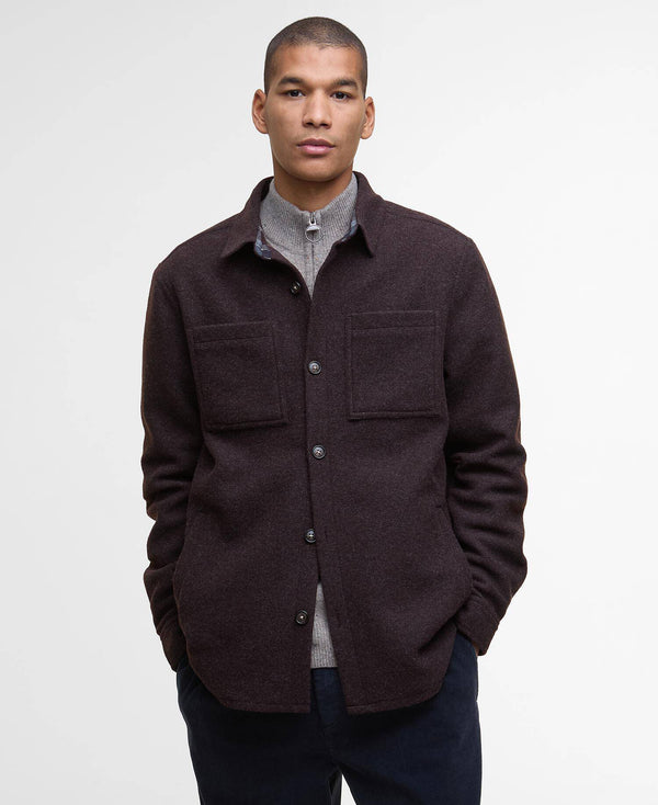 Barbour Marlow Tailored Wool Blend Overshirt - Dark Oak