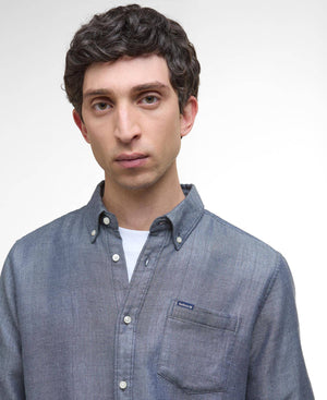 Barbour Buckley Tailored Herringbone Shirt - Dark Navy