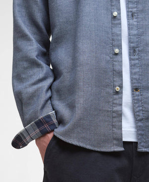 Barbour Buckley Tailored Herringbone Shirt - Dark Navy