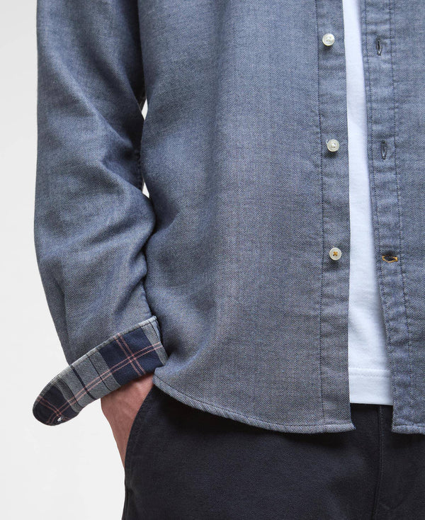Barbour Buckley Tailored Herringbone Shirt - Dark Navy