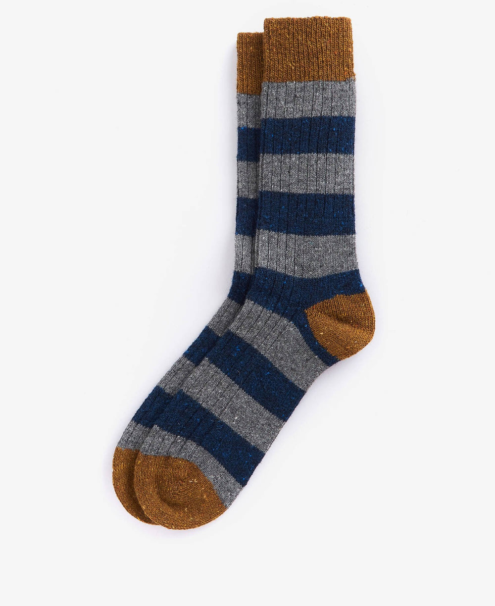 Barbour Houghton Stripe Socks - Asphalt & Navy