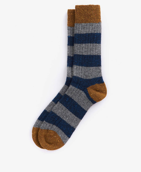 Barbour Houghton Stripe Socks - Asphalt & Navy