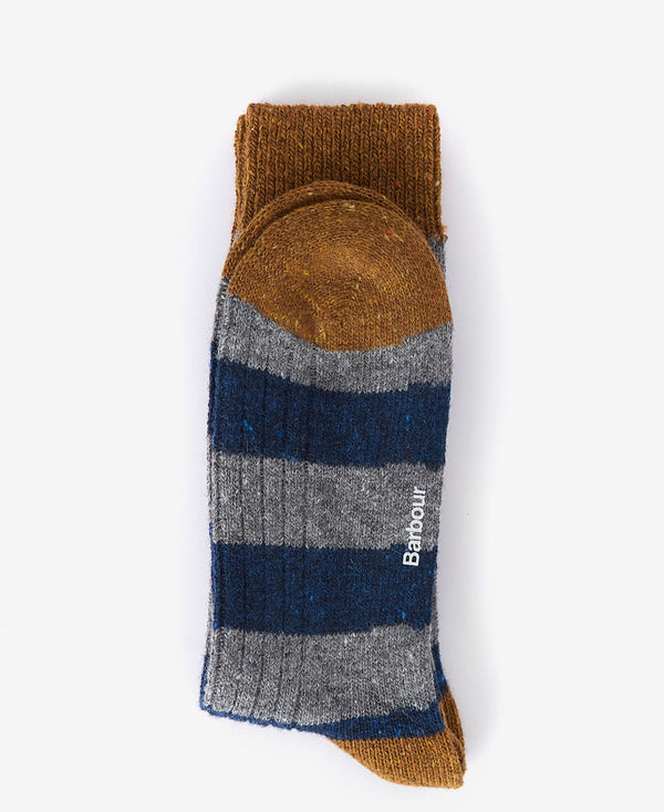 Barbour Houghton Stripe Socks - Asphalt & Navy