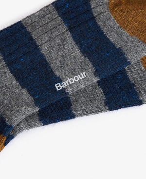 Barbour Houghton Stripe Socks - Asphalt & Navy