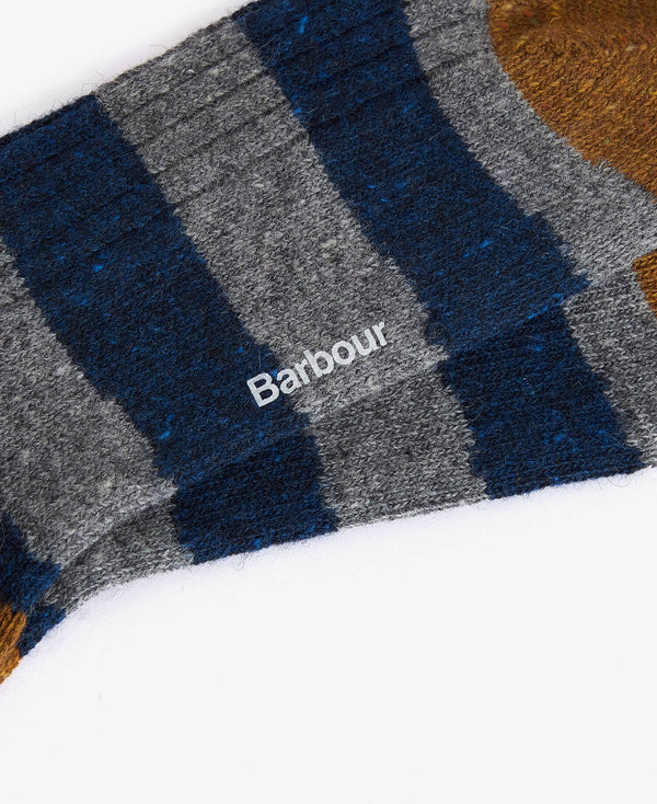 Barbour Houghton Stripe Socks - Asphalt & Navy