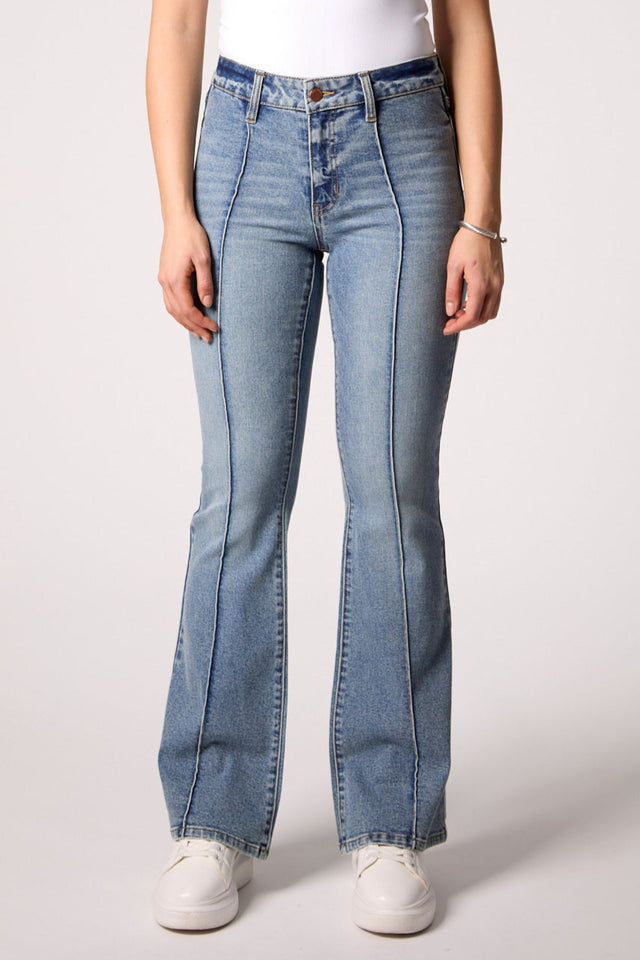 Maya Mid Rise Seamed Jeans