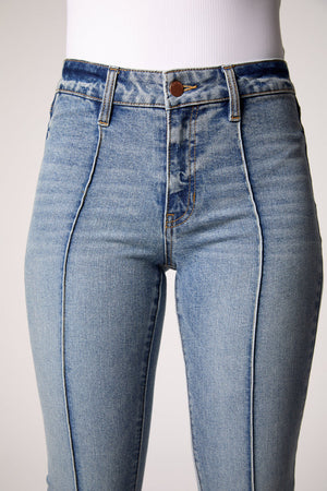 Maya Mid Rise Seamed Jeans