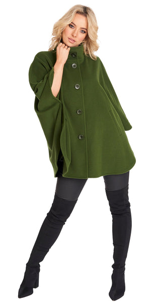 Millasa Short Cape with Pockets - Green