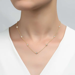 Classic Station Necklace 18" - Gold