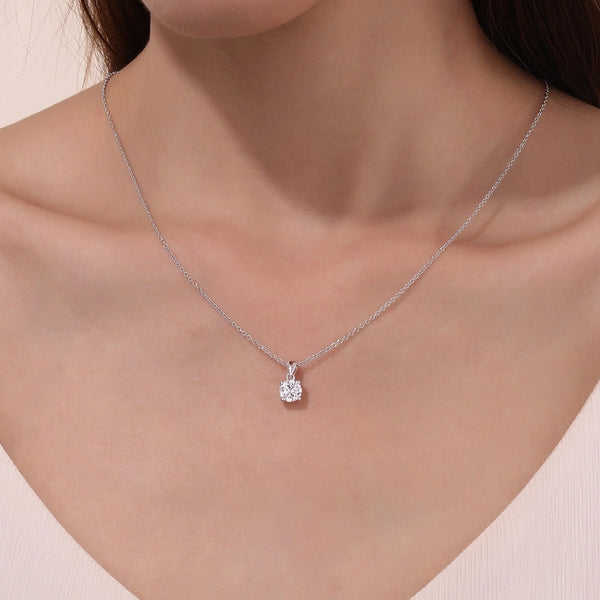1.5 CTW 4 Prong Solitaire Necklace