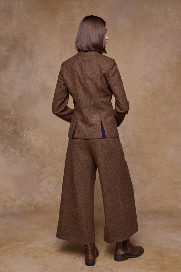 Nicole Tweed Jacket - Chestnut Herringbone